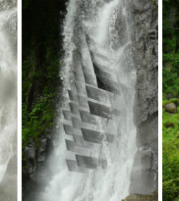 Waterval maakt kunstwerk