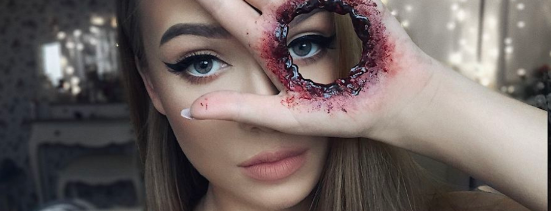 Halloween make-up waar je u tegen zegt