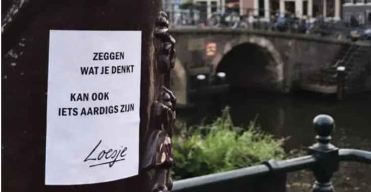 Om Loesje (ja, die van de posters) moet je altijd even glimlachen