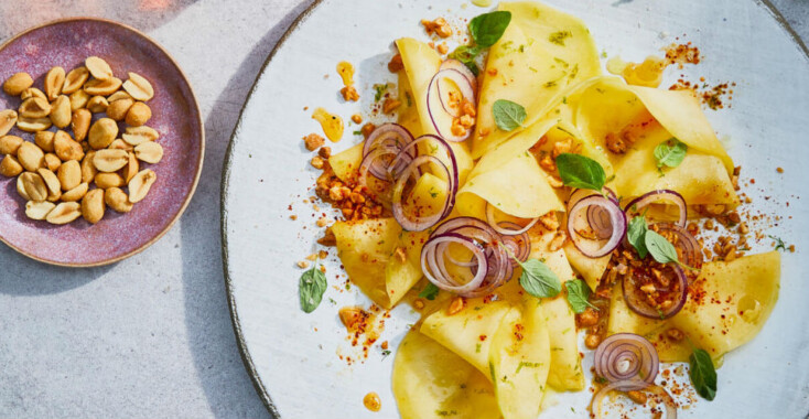 Ach, een carpaccio van fruit. Waarom ook niet?