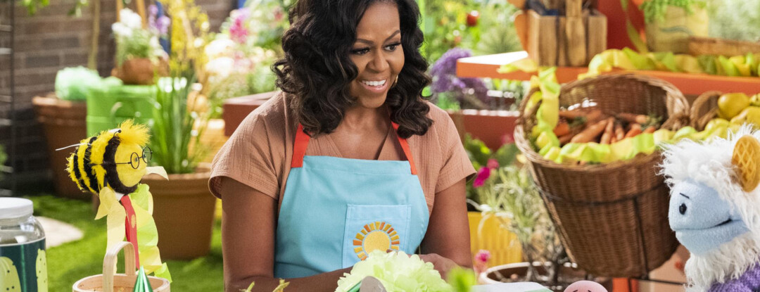 Michelle Obama lanceert jeugdserie Wafeltje en Mochi