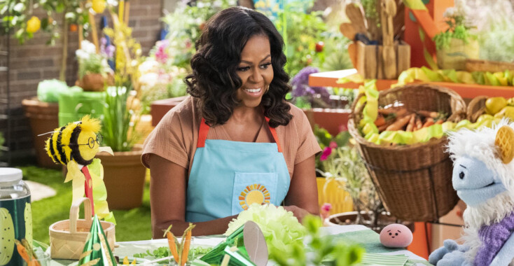 Michelle Obama lanceert jeugdserie Wafeltje en Mochi